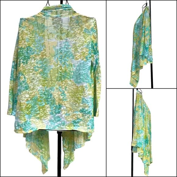Ruby Rd Open Front Waterfall Drape Cardigan Sweater Jacket Overpiece Size Small - Picture 2 of 9